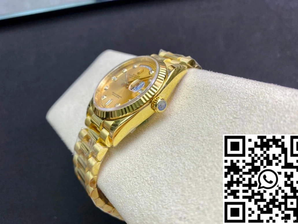 Day-Date Champagne Yellow Dial Factory M128238-0008 EW Gold Rolex 0130